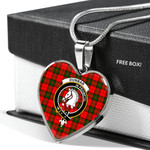 Scottish Dunbar Modern Clan Badge Tartan Necklace Heart Style