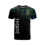 Scottish Dundas Clan Badge Tartan T-Shirt Curve Style - BN