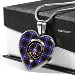 Scottish Dunlop Modern Clan Badge Tartan Necklace Heart Style