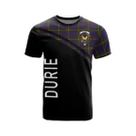 Scottish Durie Clan Badge Tartan T-Shirt Curve Style - BN