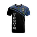 Scottish Edmonstone (of Duntreath) Clan Badge Tartan T-Shirt Curve Style - BN