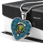 Scottish Falconer Clan Badge Tartan Necklace Heart Style