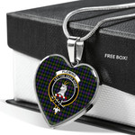 Scottish Fleming Clan Badge Tartan Necklace Heart Style