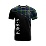 Scottish Forbes Clan Badge Tartan T-Shirt Curve Style - BN