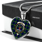 Scottish Forbes Modern Clan Badge Tartan Necklace Heart Style