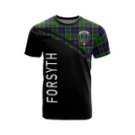 Scottish Forsyth Clan Badge Tartan T-Shirt Curve Style - BN