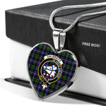 Scottish Galbraith Modern Clan Badge Tartan Necklace Heart Style