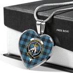 Scottish Garden Clan Badge Tartan Necklace Heart Style