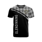 Scottish Glendinning Clan Badge Tartan T-Shirt Curve Style - BN