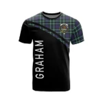 Scottish Graham Clan Badge Tartan T-Shirt Curve Style - BN