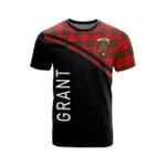 Scottish Grant Clan Badge Tartan T-Shirt Curve Style - BN