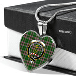 Scottish Gray Hunting Clan Badge Tartan Necklace Heart Style