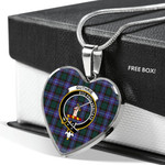 Scottish Guthrie Modern Clan Badge Tartan Necklace Heart Style