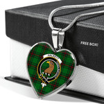 Scottish Halkett Clan Badge Tartan Necklace Heart Style