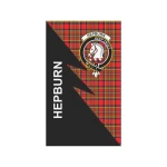 Scottish Hepburn Clan Badge Tartan Garden Flag Flash Style - BN