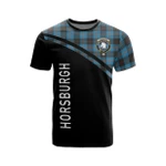 Scottish Horsburgh Clan Badge Tartan T-Shirt Curve Style - BN