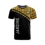 Scottish Jardine Clan Badge Tartan T-Shirt Curve Style - BN