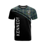 Scottish Kennedy Clan Badge Tartan T-Shirt Curve Style - BN