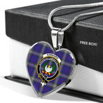 Scottish Kinnaird Tartan Clan Badge Tartan Necklace Heart Style