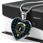 Scottish Lammie Tartan Clan Badge Tartan Necklace Heart Style