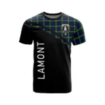 Scottish Lamont Clan Badge Tartan T-Shirt Curve Style - BN