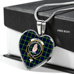 Scottish Lamont Modern Clan Badge Tartan Necklace Heart Style