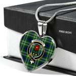 Scottish Learmonth TARTAN Clan Badge Tartan Necklace Heart Style