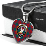 Scottish Lindsay Modern Clan Badge Tartan Necklace Heart Style