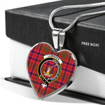 Scottish Lumsden Modern Clan Badge Tartan Necklace Heart Style