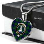 Scottish MacCallum Modern Clan Badge Tartan Necklace Heart Style