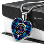 Scottish MacCorquodale Clan Badge Tartan Necklace Heart Style