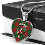Scottish MacCulloch Clan Badge Tartan Necklace Heart Style