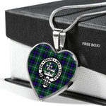 Scottish MacDonald of the Isles Clan Badge Tartan Necklace Heart Style