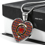 Scottish MacDuff Ancient Clan Badge Tartan Necklace Heart Style