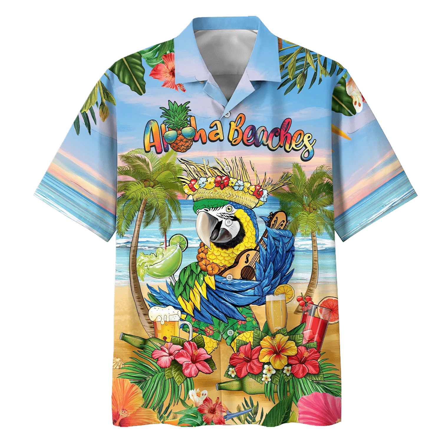 This short sleeve Hawaiian shirt is an option for a cool urban look 403