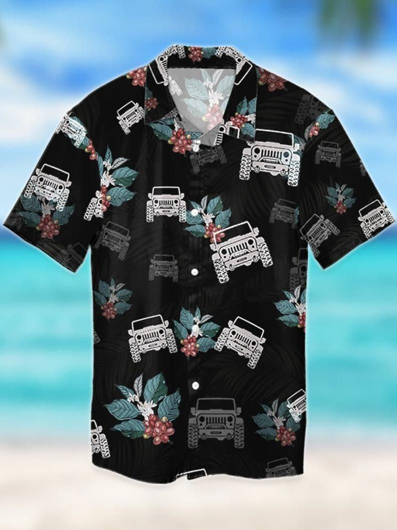 HOT Jeep Car black Short Sleeve Hawaiian Shirt1