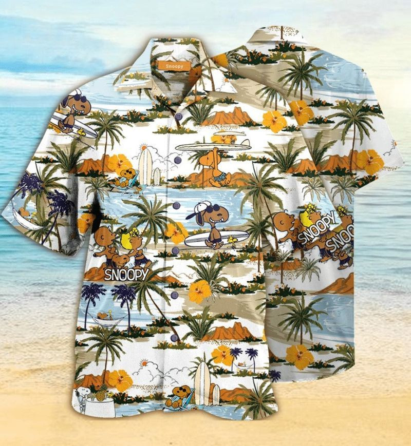 HOT Snoopy Beach Short Sleeve Hawaiian Shirt1