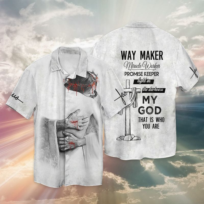 NEW Jesus God Way Maker Miracle Worker Promise Keeper Light In The Darkness My God Short Sleeve Hawaii Shirt2