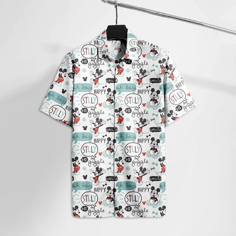 NEW Mickey Mouse Oh Boy Happy Silly Movies Disney Short Sleeve Hawaii Shirt1