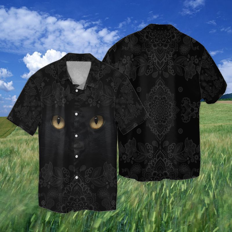 NEW Black Cat Short Sleeve Hawaii Shirt2