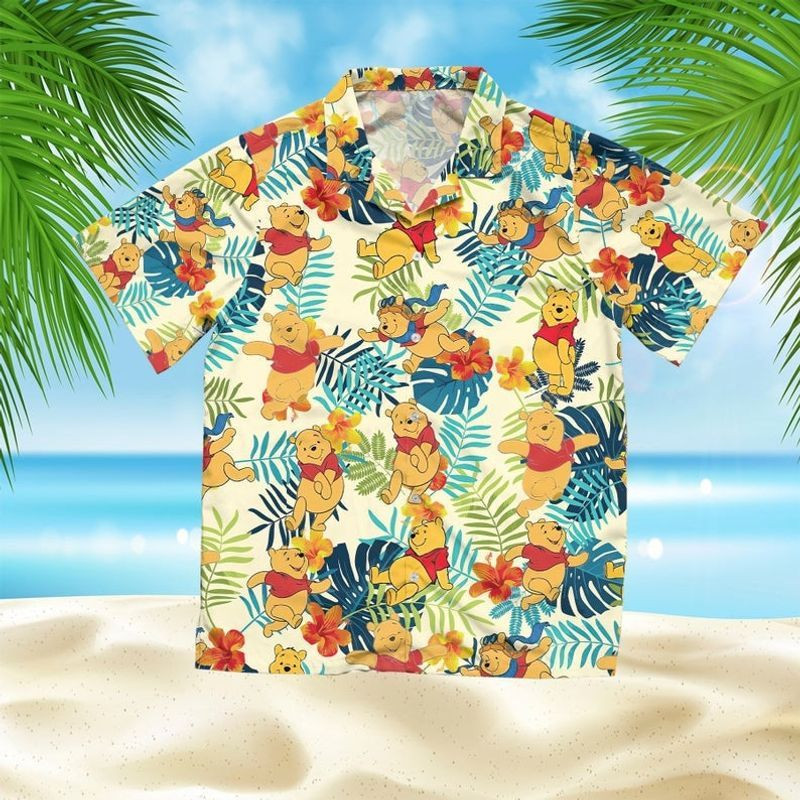 NEW Disney Winnie The Pooh Short Sleeve Hawaii Shirt2