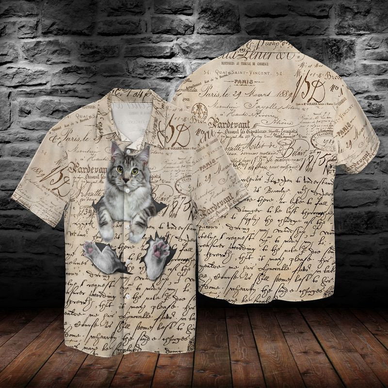NEW Cat Short Sleeve Hawaii Shirt1
