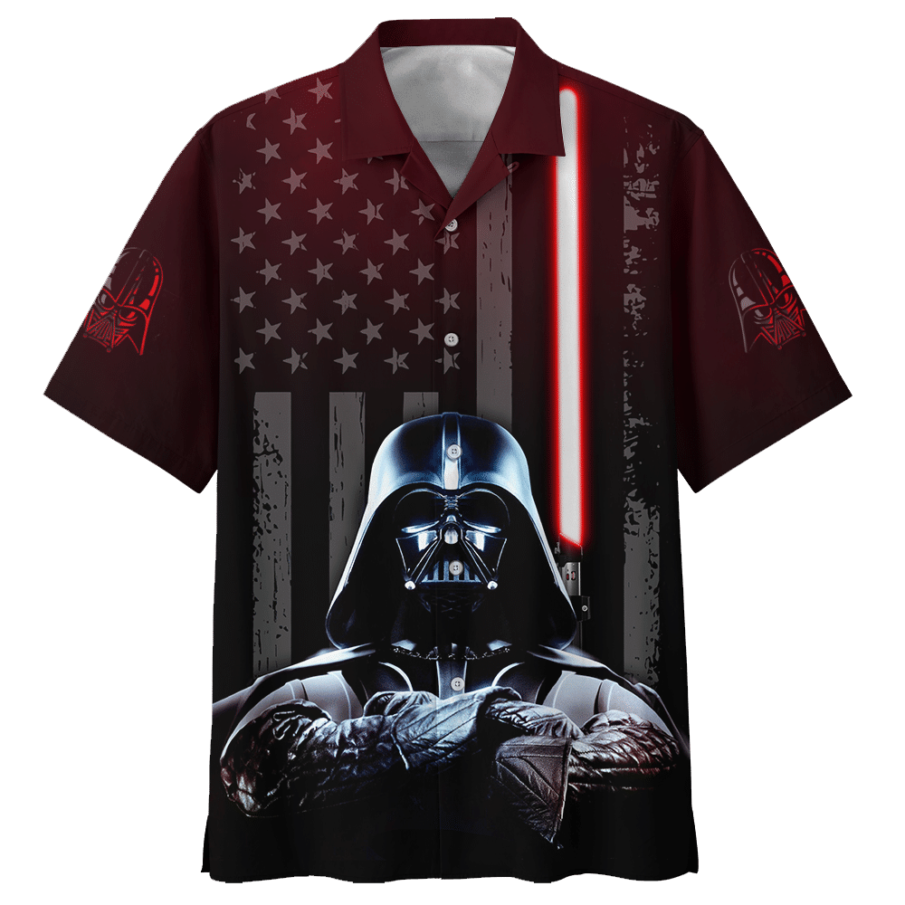 NEW Star Wars Darth Vader American Flag Short Sleeve Hawaii Shirt1
