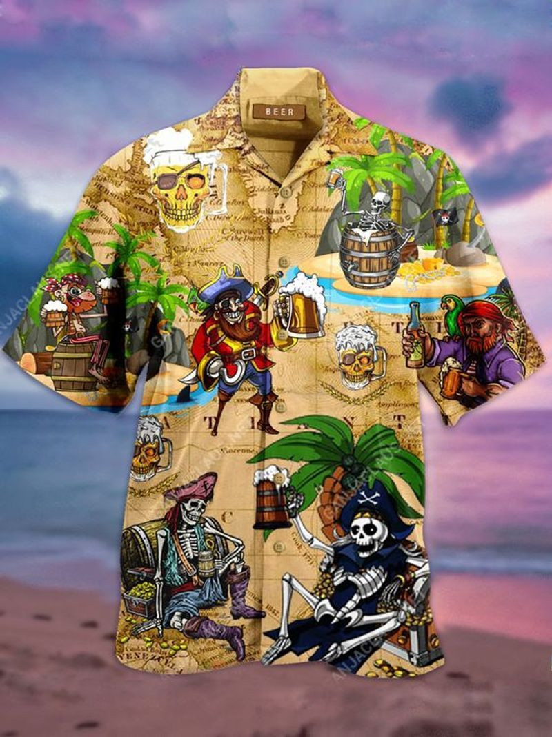 NEW Pirates of the Caribbean Cartoon Short Sleeve Hawaii Shirt2