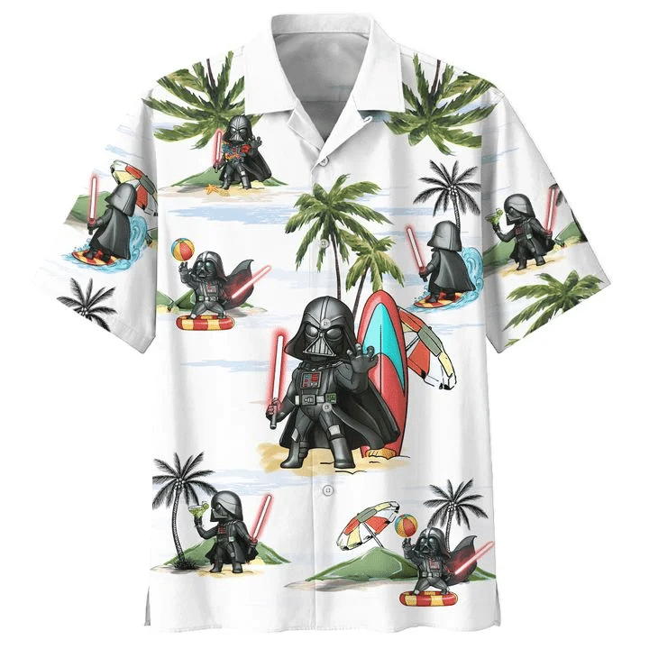 NEW Darth Vader Summer Time White Short Sleeve Hawaii Shirt2