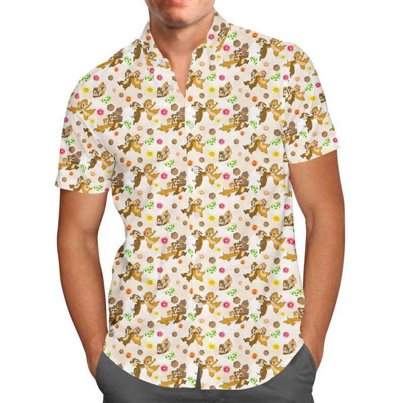 NEW Chip And Dale Disney Short Sleeve Hawaii Shirt1
