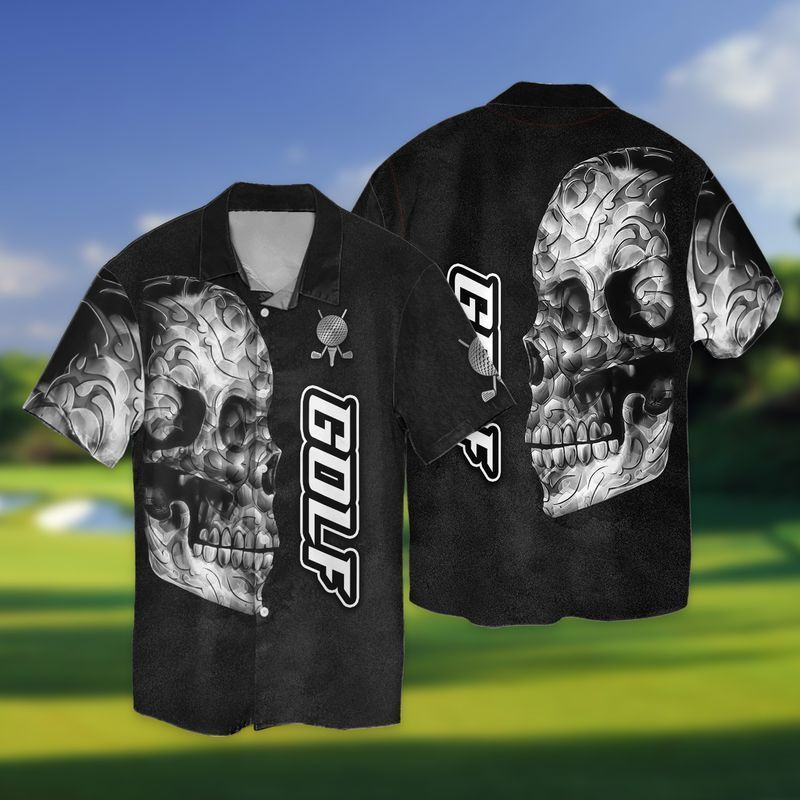 NEW Skull Golf Short Sleeve Hawaii Shirt2