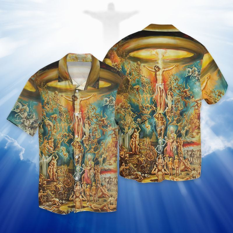 NEW God Jesus Patern Short Sleeve Hawaii Shirt1