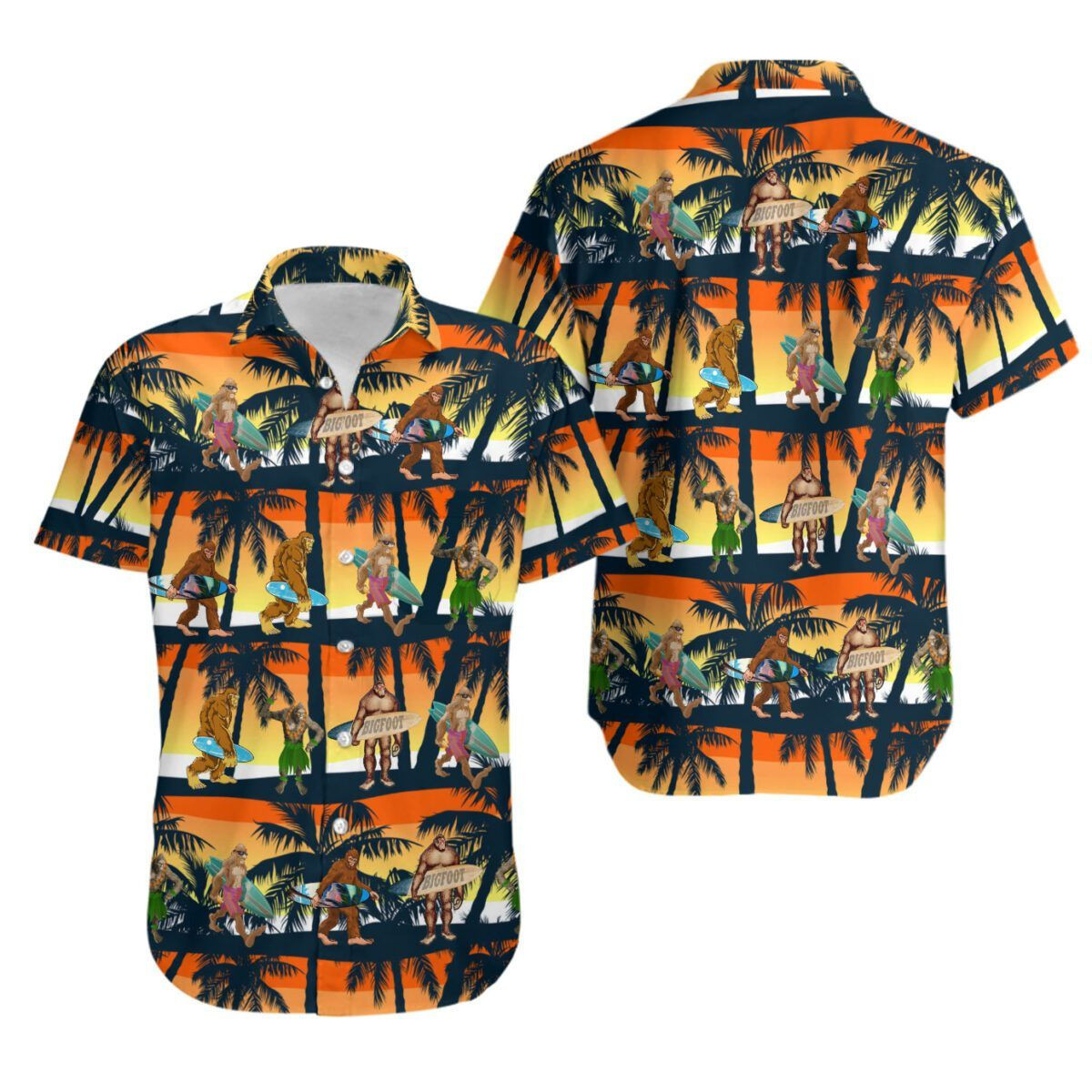 NEW Bigfoot Activities Camping Short Sleeve Hawaii Shirt1