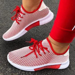 Lace-Up Round Toe Mesh Sneakers